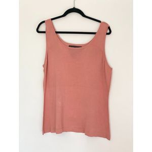 Women's 100% Washable Silk Pink Tank Top Size 1X no wear C116